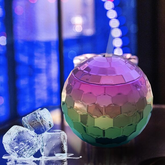 A set of 16 colorful disco ball cups, 19 ounces disco cups, pairs of transparent - Picture 5 of 7